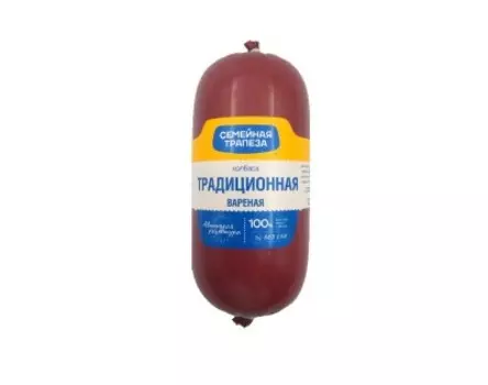 Колбаса традиционная вареная сто 400 г вакуумная упаковка семейная трапеза