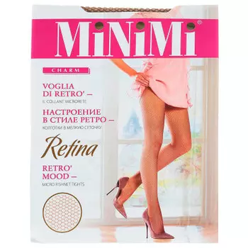 Колготки MiNiMi ретина сетка карамель р.3/4