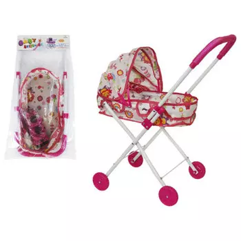 Коляска-люлька там-там для кукол со светящимися колесами на батарейках 22 х7х51 см cs7516