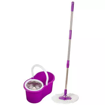 Комплект для уборки Spin Mop система дабл драйв+1 доп насадка фиолетовый