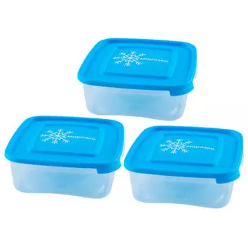 Комплект контейнеров для замораживания продуктов 3 шт 1 л полимербыт морозко прямоугольные 4357036