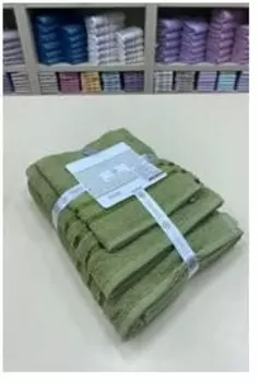 Комплект махровых полотенец флослу 30 х50+50 х90+70 х130 см зеленый