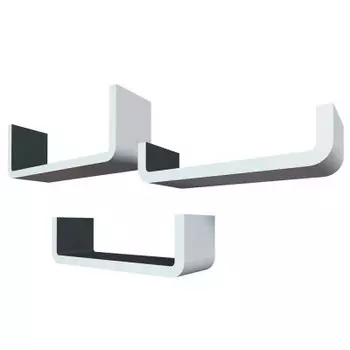 Комплект полок Qwerty Италия 40*14*10см/35*10*10см/30*7*10см белый/серый