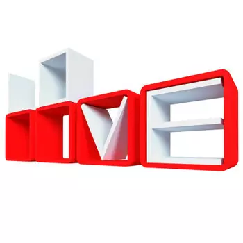 Комплект полок Qwerty лав красный/белый 25*25*8,5см