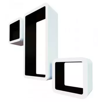 Комплект полок Qwerty рио белый/чёрный 42,5*21*10см 17*17*10см 17*17*10см