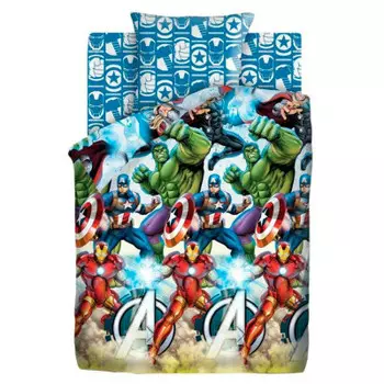 Комплект постельного белья детский 1,5сп Мстители 50*70 хлопок