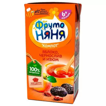 Компот фрутоняня 500мл яблоко чернослив и изюм с 3 лет
