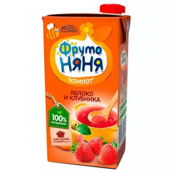 Компот фрутоняня 500мл яблоко и клубника с 3 лет