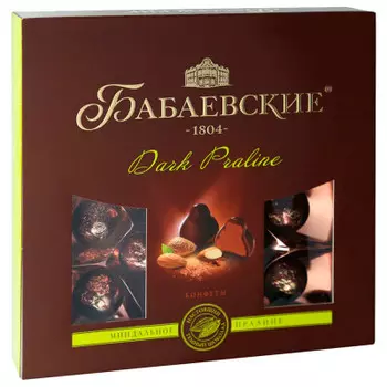 Конфеты Бабаевские 200г миндальное пралине дарк