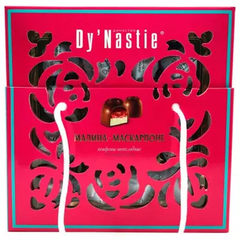 Конфеты династия 170г малина-маскарпоне в сумочке