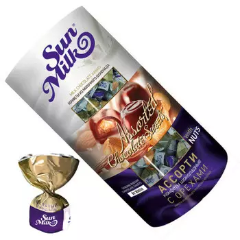 Конфеты сан милк 260 г ассорти с орехами