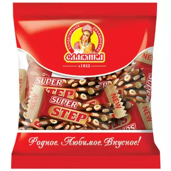 Конфеты супер Степ 196г пакет Славянка