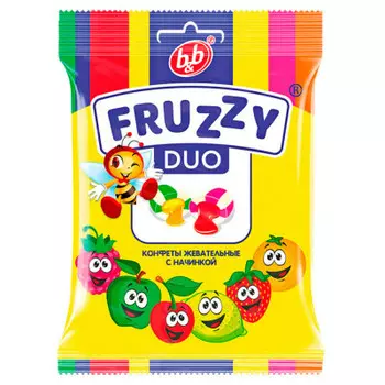 Конфеты жевательные фруззи дуо 180г би-енд-би
