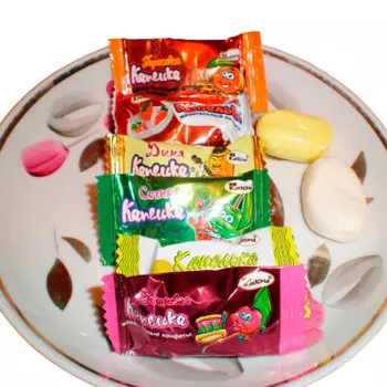 Конфеты жевательные капелька микс 300г акконд