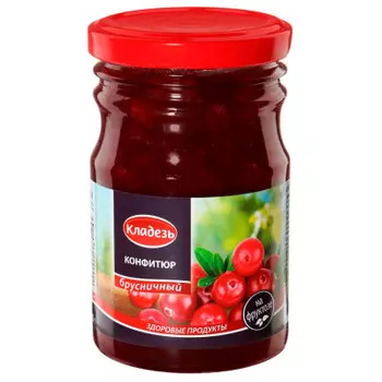 Конфитюр кладезь 210 г на фруктозе брусничный