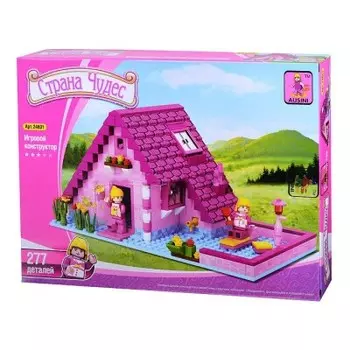 Конструктор аусини 277 деталей страна чудес розовый домик zy550162