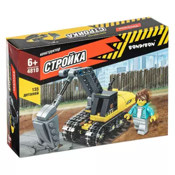 Конструктор бондибон 135 деталей стройка экскаватор в/к вв4810