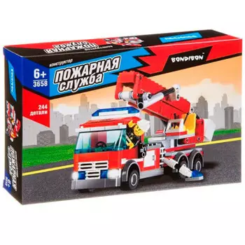 Конструктор бондибон 244 детали пожарная служба вв3658