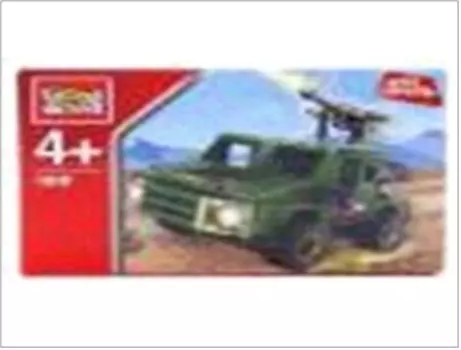 Конструктор город мастеров 61деталь армейский джип легко собрать в/к 226020