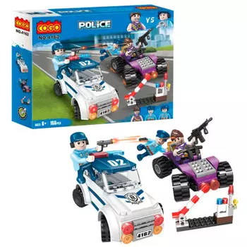 Конструктор кого 166 деталей полиция 20.5 х26 х5.5 см cgbx4162