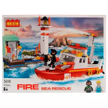 Конструктор кого 411 деталей пожарная служба 41 х6.3 х30.5 см