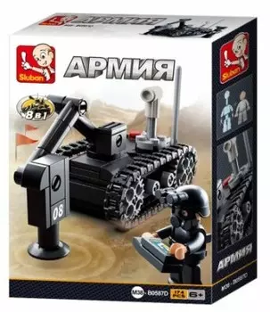 Конструктор слубан 174 детали армия 19х14,1х4,5см в/к jb900066