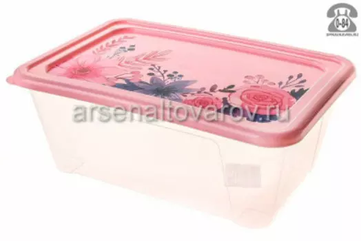Контейнер 1,65л Полимербыт весеннее очарование прямоугольный 4377361