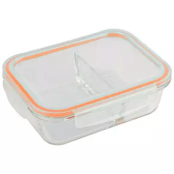 Контейнер 600мл Mallony Gusto 2 секции жаропрочное стекло 8676