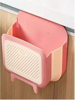 Контейнер для мусора подвесной складной Тут Просто 27*17*17.5 см белый/розовый ds700226