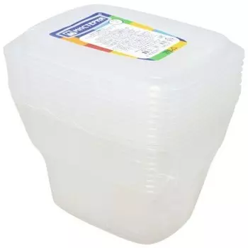 Контейнер прямоугольный мистерия 250 мл пп с крышкой 10 шт