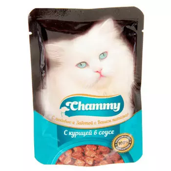 Корм для кошек Chammy 85 г с курицей в соусе