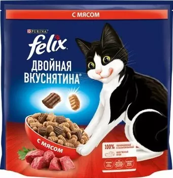 Корм для кошек Felix 1.3 кг двойная вкуснятина с мясом