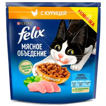 Корм для кошек Felix 600 г мясное объедение с курицей