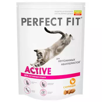 Корм для кошек Perfect Fit 650г для активных кошек с курицей