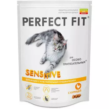 Корм для кошек Perfect Fit 650г для кошек с чувствительным пищеварением с курицей