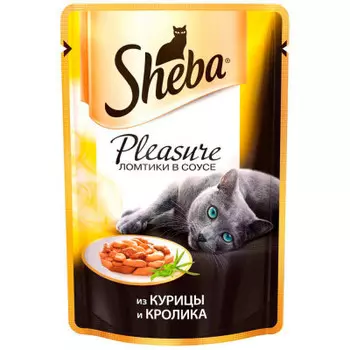 Корм для кошек Sheba Pleasure 85 г из курицы и кролика