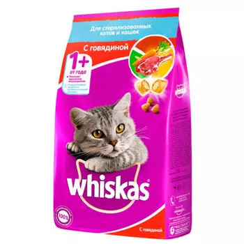 Корм для кошек Whiskas 1,9кг с говядиной