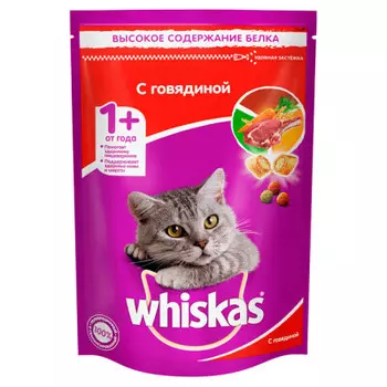 Корм для кошек Whiskas 350г с говядиной