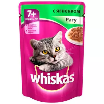 Корм для кошек Whiskas 85 г для кошек старше 7 лет рагу с ягненком
