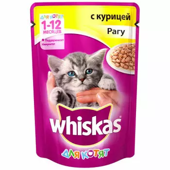Корм для кошек Whiskas 85 г для котят рагу курица