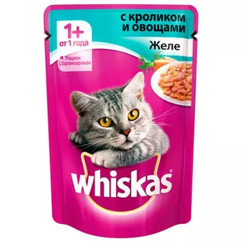 Корм для кошек Whiskas 85 г желе кролик