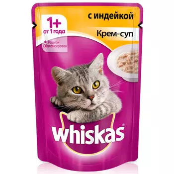 Корм для кошек Whiskas 85г крем-суп с индейкой