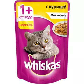 Корм для кошек Whiskas 85г мини-филе курица