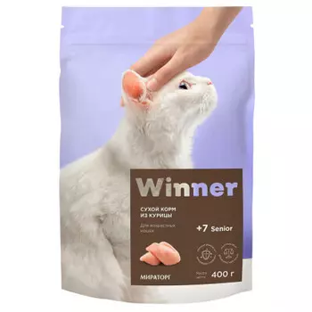 Корм для кошек Winner 400г для возрастных кошек старше 7 лет из курицы