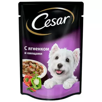 Корм для собак Cesar пауч 100г с ягненком и овощами