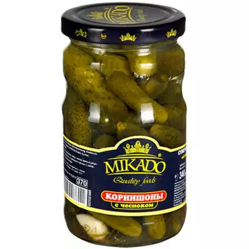 Корнишоны микадо 340 г с чесноком ст/б