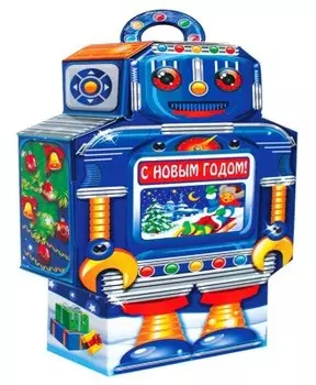 Коробка для конфет новогодняя 1.2 кг робот