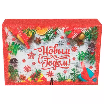 Коробка-книга миланд с новым годом ветки 15*25*7 см кн-1662