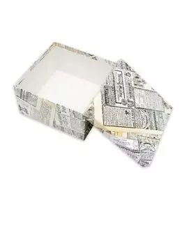 Коробка квадрат миленд газета 10*10*5 см нпк-7502