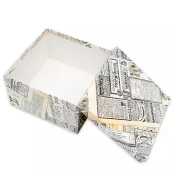Коробка квадрат миленд газета 23*23*12 см нпк-7495